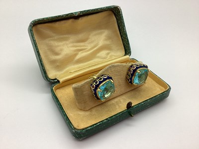 Lot 120 - A Pair of Statement Dress Earrings, cushion...