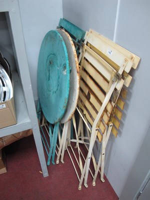 Lot 1106 - Painted Metal Patio Folding Furniture, two...