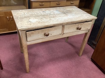 Lot 1458 - XIX Century Pine Farmhouse Kitchen Table, with...