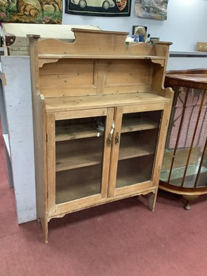 Lot 1431 - Pine Display Cabinet Circa 1900, with shaped...