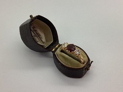 Lot 217 - An Antique Chester Hallmarked 18ct Gold Ruby...