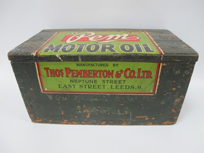 Lot 1364 - A Mid 1900s Pine Garage Storage Box with label...