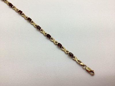 Lot 55 - A Modern Stone Set Bracelet, oval claw set,...