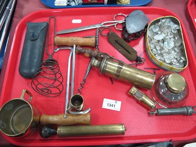 Lot 1341 - Arts and Crafts Cup 1900s Brass Lamp, glass...