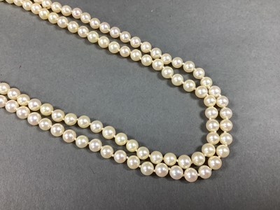 Lot 98 - A Two Strand Pearl Bead Necklace, of uniform...