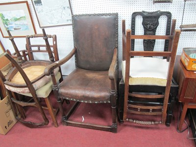 Lot 1419 - XVII Century Style Oak Library Chair, circa...