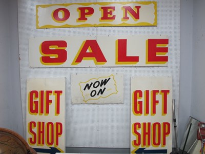 Lot 1124 - Painted Wooden Gift Shop Sign, 138 x60.5cm,...