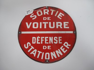 Lot 1272 - A Mid 1900s French Red and White Enamel Sign...
