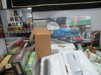 Lot 1005 - Railway, boxed model trains, jigsaws:- One Box...