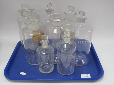 Lot 1225 - Apothecary Clear Glass Jars, circa 1900, two...