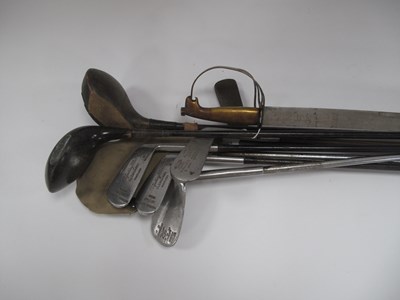 Lot 1269 - Golf - Hickory shafted club with brass head,...