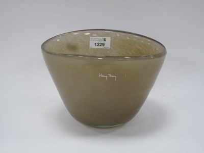 Lot 1229 - Henry Dean Orange Motled Tan Glass Bowl of...