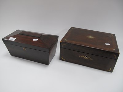 Lot 1265 - XIX Century Roswood Tea Caddy of Sarcophogus...