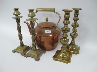 Lot 1356 - Copper Spiriti Kettle, with brass handle, 26cm...