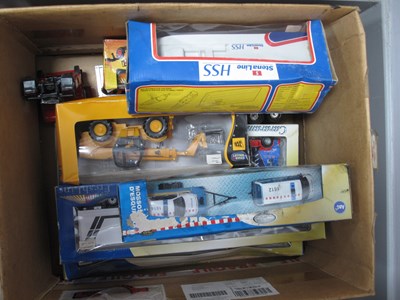Lot 1296 - Cararama Diecast Trucks (x 4), Chad Valley JCB...