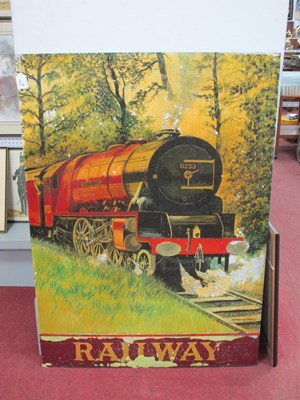 Lot 1413 - Painting on Aluminium Pub Type Sign 'Railway',...