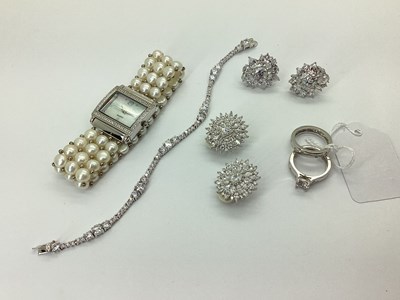 Lot 115 - Diamonique; A Pair of Statement Clip-On...