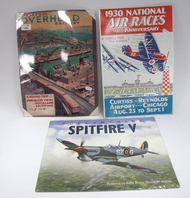 Lot 1266 - Reproduction Metal Wall Signs - 1930 Air Races,...