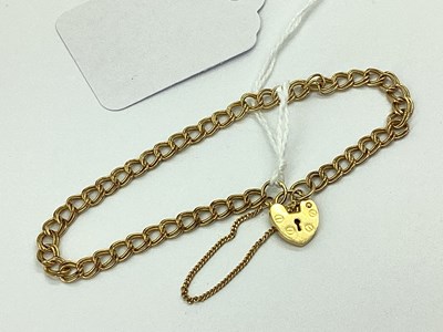 Lot 58 - A Dainty 9ct Gold Double Curb Link Bracelet,...