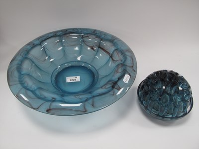 Lot 1228 - An early XX Century Art Deco Blue Cloud Glass...