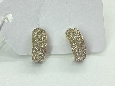 Lot 65 - A Pair of 9ct Gold Diamond Set Half Hoop...