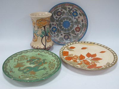 Lot 1146 - Three large vintage Crown Ducal wall charger...