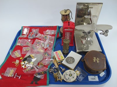 Lot 1329 - Robertsons and Other Badges, mini miners lamp,...