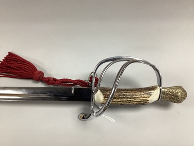 Lot 787 - Military Style Wall Hanger Reproduction Sword,...