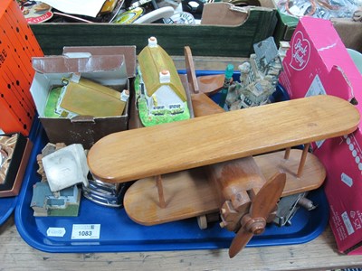 Lot 1083 - Wooden Model WWI Aeroplane, 35cm long, model...
