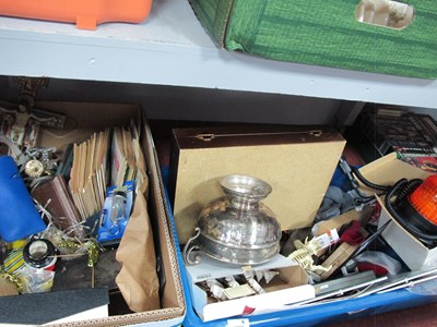 Lot 1036 - Canteen of Cutlery, models, plated trophy, war...
