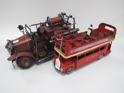 Lot 1286 - Metal Model London Bus, 31.5cm long, and fire...