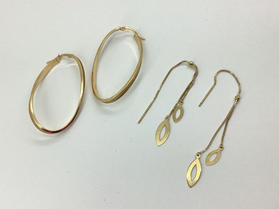 Lot 68 - A Pair of 9ct Gold Hollow Twist Style Hoop...