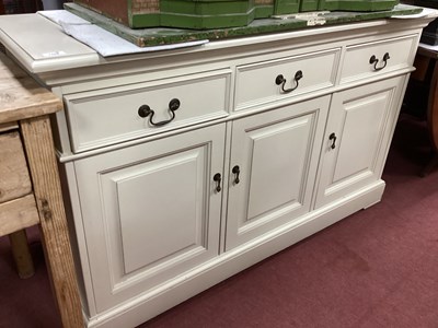 Lot 1459 - Cream Coloured Sideboard with three drawers...