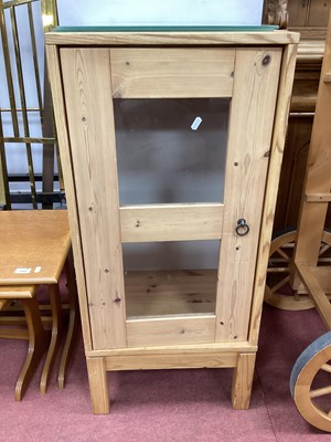 Lot 1489 - Pine Display Cabinet with glazed door and...