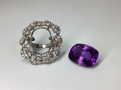 Lot 216 - A Large Modern Amethyst Single Stone Cocktail...