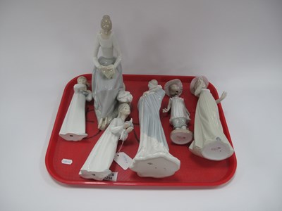 Lot 1234 - Nao Figurine - Lady with fan, 30cm high, two...