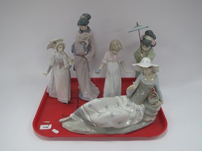 Lot 1236 - Lladro and Nao Figurines, with faults,...