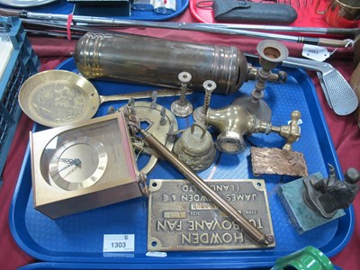 Lot 1303 - Brassware, to include 1952 Rexet fire...