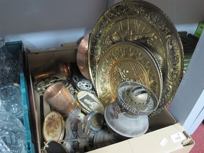 Lot 1033 - A Collection of Brassware, to include three...