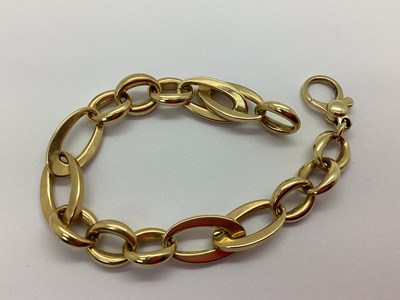 Lot 151 - A Modern 14ct Gold Chunky Hollow Link Bracelet,...