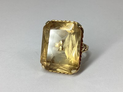 Lot 179 - A Large Single Stone Dress Ring, rectangular...