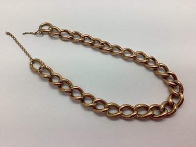 Lot 150 - An Antique Rose Colour Curb Link Bracelet,...