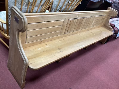 Lot 1477 - XIX Century Pine Pew with shaped sides,...