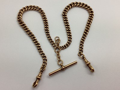 Lot 232 - A Graduated Hollow Curb Link Double Albert...