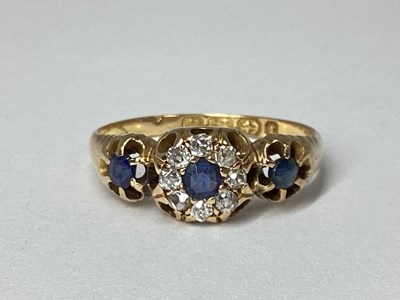 Lot 219 - A Victorian 18ct Gold Sapphire and Diamond...