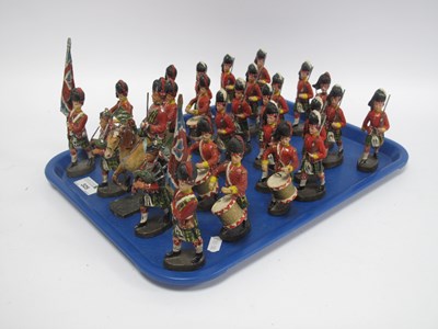 Lot 325 - Twenty Seven 4" Elastolin Marching Scottish...