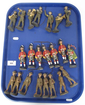 Lot 303 - Twenty Two 4" Elastolin military figures,...