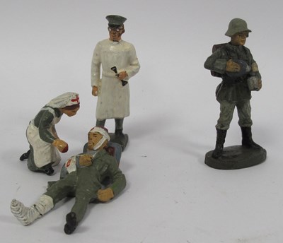 Lot 357 - Four original Elastolin WWII period Germans,...