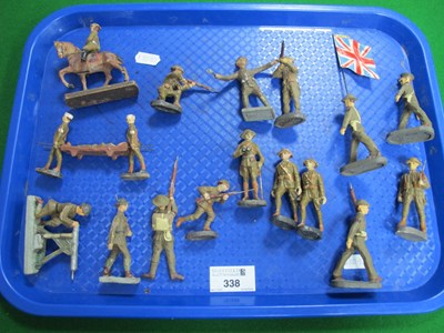 Lot 338 - Seventeen Elastolin and similar figures...