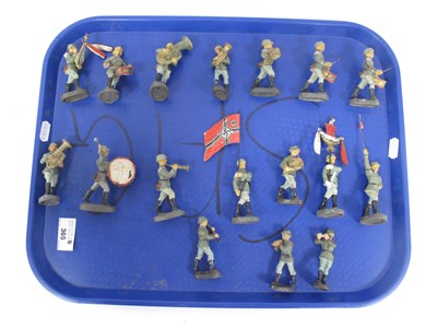 Lot 365 - A seventeen pieces Elastolin WWII era German...